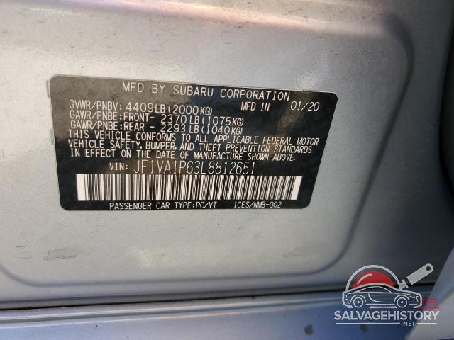 JF1VA1P63L8812651 2020 SUBARU WRX photo no. 12