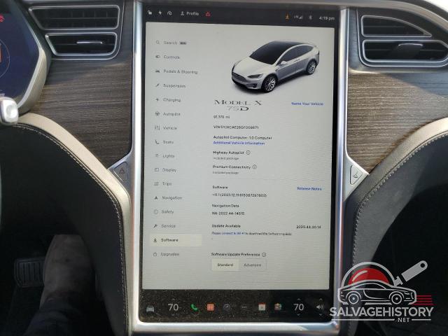 5YJXCAE26GF008671 2016 TESLA MODEL X photo no. 9