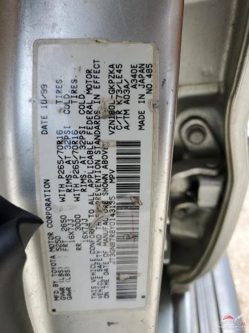 JT3GN87R8Y0143135 2000 TOYOTA 4RUNNER photo no. 13