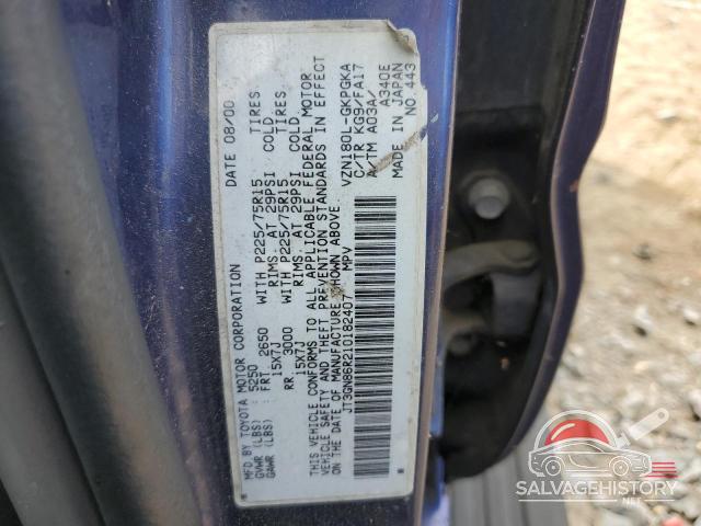 JT3GN86R210182407 2001 TOYOTA 4RUNNER photo no. 13