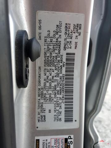 JTEBU14R850076483 2005 TOYOTA 4RUNNER photo no. 13