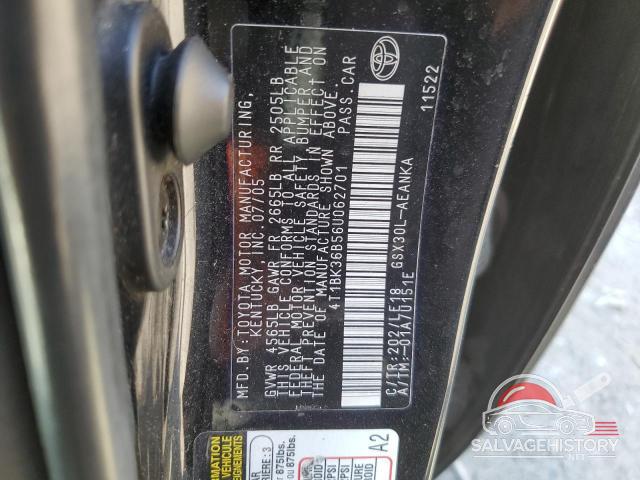 4T1BK36B56U062701 2006 TOYOTA AVALON photo no. 12