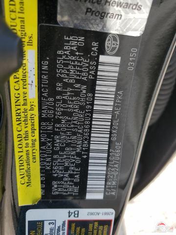4T1BK36B68U319108 2008 TOYOTA AVALON photo no. 12