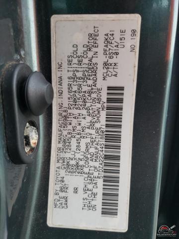 5TDZA22C44S186071 2004 TOYOTA All Models photo no. 13
