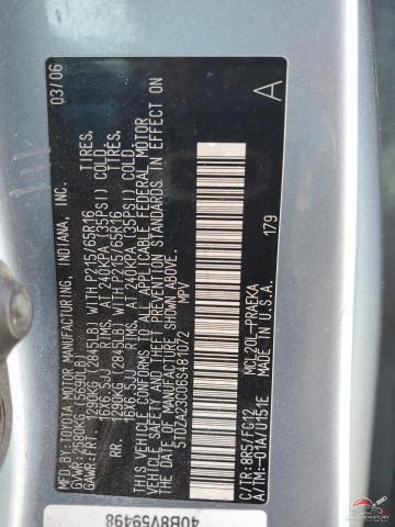 5TDZA23C06S481072 2006 TOYOTA All Models photo no. 13