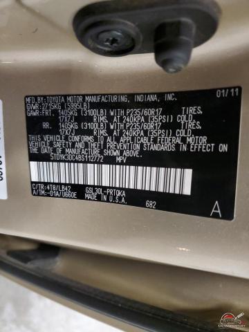 5TDYK3DC4BS112772 2011 TOYOTA All Models photo no. 13