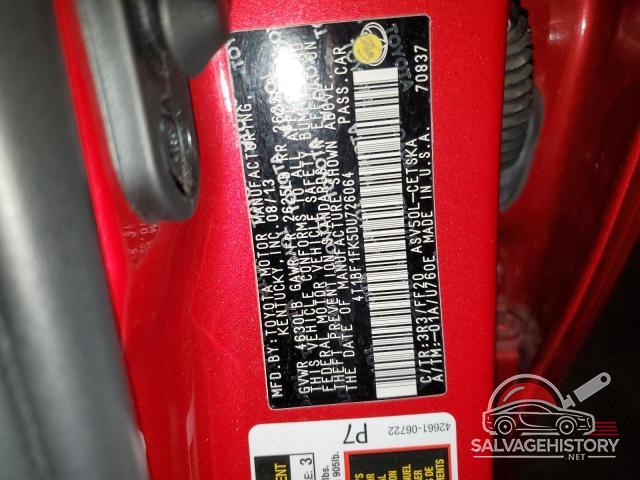 4T1BF1FK5DU726064 2013 TOYOTA CAMRY photo no. 12