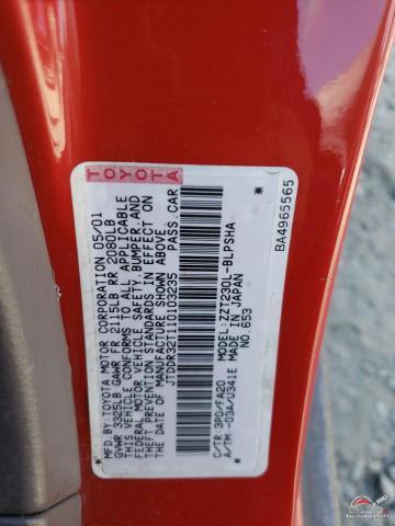 JTDDR32T110103235 2001 TOYOTA CELICA photo no. 13