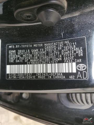 2T1BU4EE2BC747617 2011 TOYOTA COROLLA photo no. 12