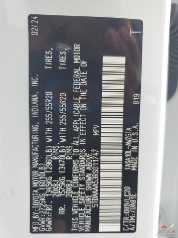 5TDAAAA53RS011747 2024 TOYOTA GRAND HIGH photo no. 13