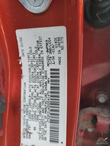 JTEGF21A020041470 2002 TOYOTA HIGHLANDER photo no. 13