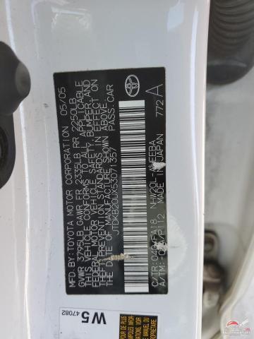 JTDKB20UX53071357 2005 TOYOTA PRIUS photo no. 12