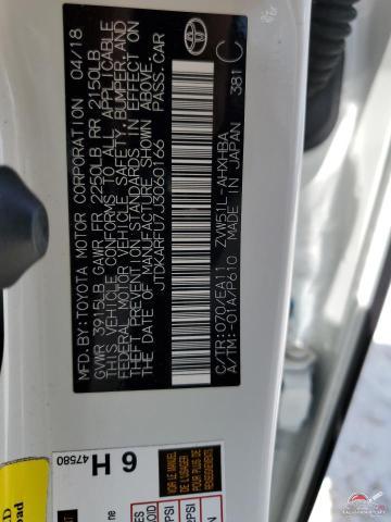 JTDKARFU7J3060166 2018 TOYOTA PRIUS photo no. 12