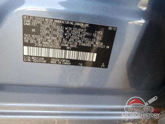 2T3DF4DV2CW245654 2012 TOYOTA RAV4 photo no. 13