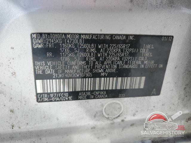 2T3KF4DV3CW107905 2012 TOYOTA RAV4 photo no. 13