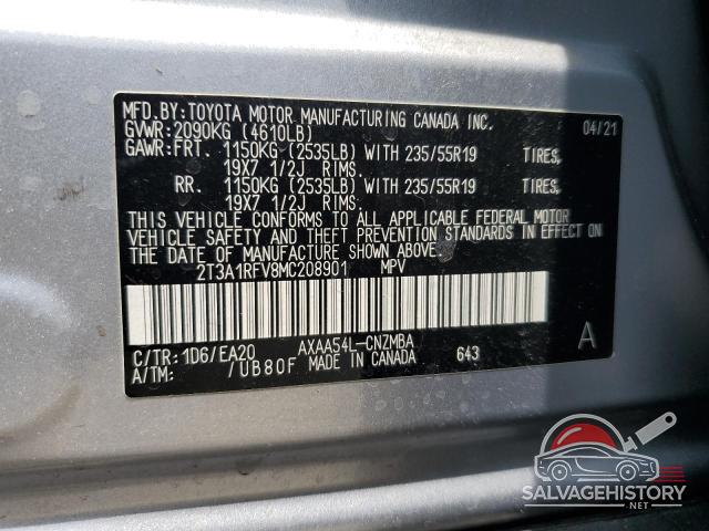 2T3A1RFV8MC208901 2021 TOYOTA RAV4 photo no. 13