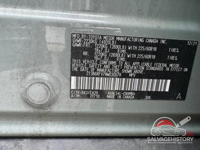 2T3B6RFV7NW030078 2022 TOYOTA RAV4 photo no. 10