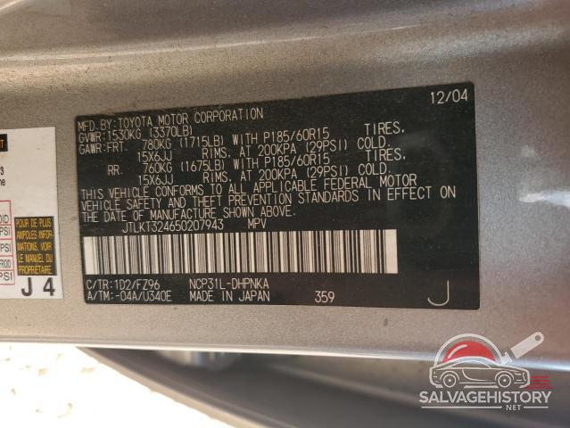 JTLKT324650207943 2005 TOYOTA SCION photo no. 12