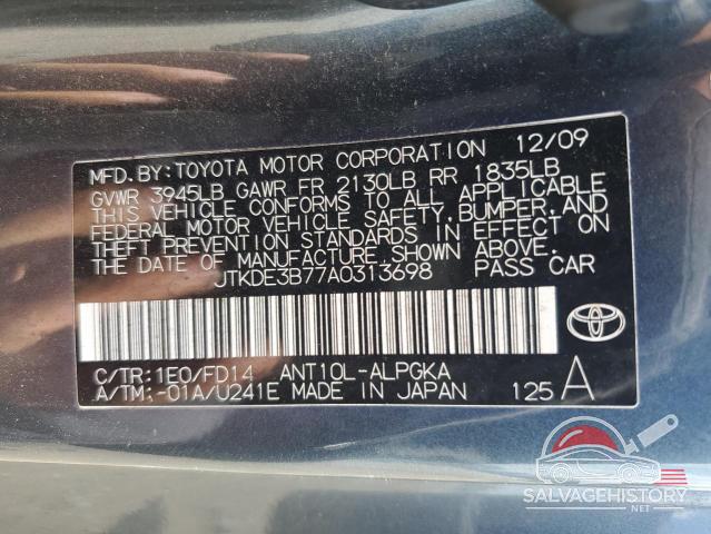 JTKDE3B77A0313698 2010 TOYOTA SCION photo no. 12