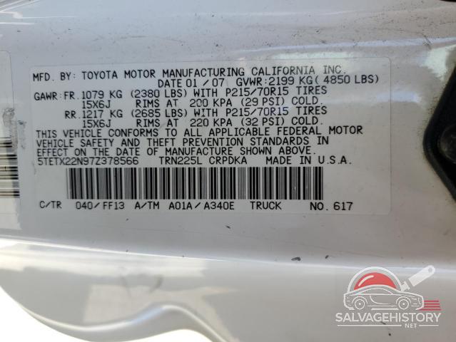 5TETX22N97Z378566 2007 TOYOTA TACOMA photo no. 12