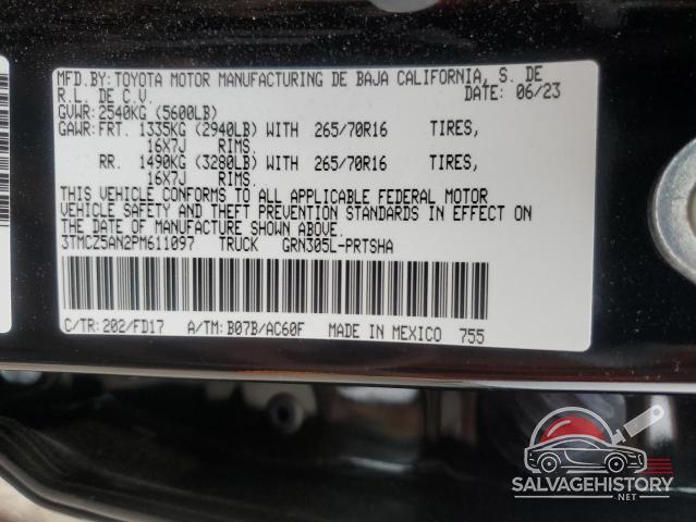 3TMCZ5AN2PM611097 2023 TOYOTA TACOMA photo no. 12