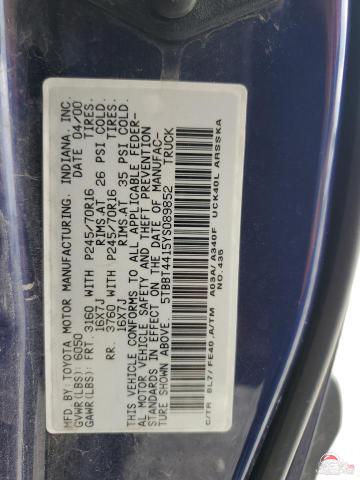 5TBBT4415YS089852 2000 TOYOTA TUNDRA photo no. 12