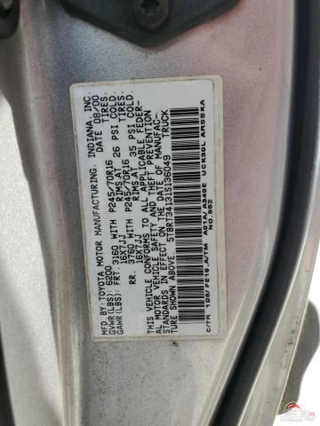 5TBRT34131S136049 2001 TOYOTA TUNDRA photo no. 12