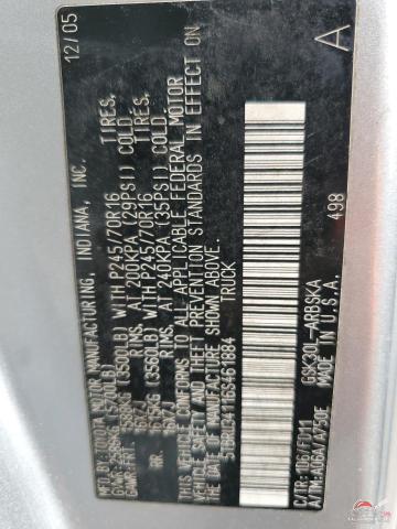 5TBRU34116S461884 2006 TOYOTA TUNDRA photo no. 12