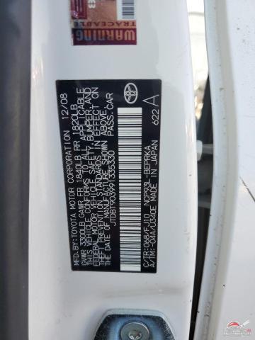 JTDBT903991335330 2009 TOYOTA YARIS photo no. 12