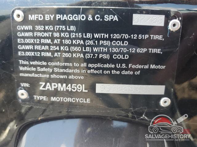 ZAPM459L995008337 2009 VESPA SCOOTER photo no. 9
