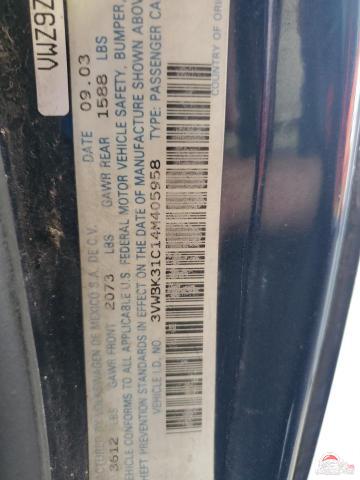 3VWBK31C14M405958 2004 VOLKSWAGEN BEETLE photo no. 12