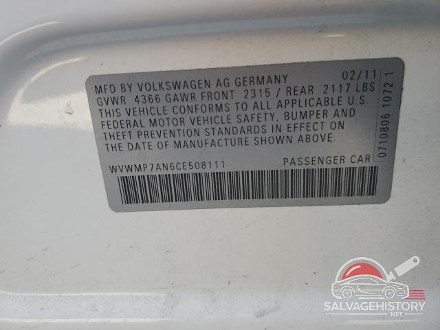 WVWMP7AN6CE508111 2012 VOLKSWAGEN CC photo no. 12