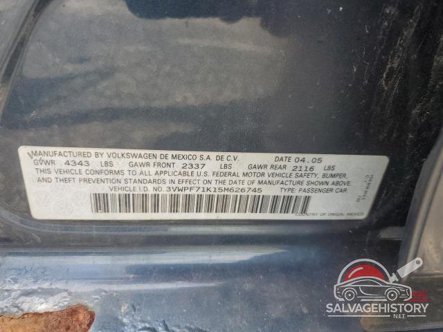 3VWPF71K15M626745 2005 VOLKSWAGEN JETTA photo no. 12