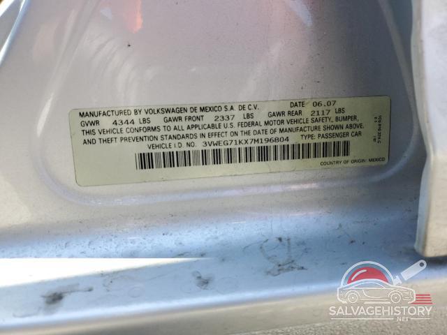 3VWEG71KX7M196804 2007 VOLKSWAGEN JETTA photo no. 12