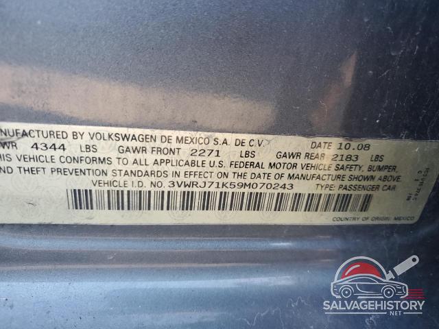 3VWRJ71K59M070243 2009 VOLKSWAGEN JETTA photo no. 12