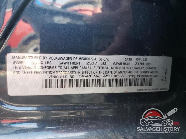 3VWRL7AJ1AM120013 2010 VOLKSWAGEN JETTA photo no. 12