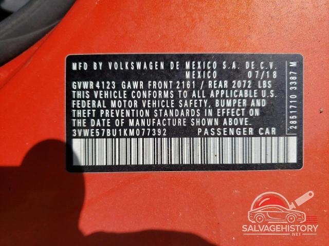 3VWE57BU1KM077392 2019 VOLKSWAGEN JETTA photo no. 12