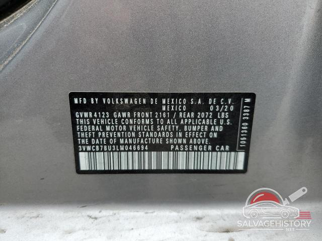 3VWCB7BU3LM046694 2020 VOLKSWAGEN JETTA photo no. 12