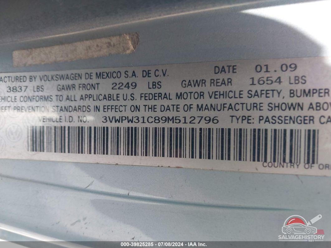 3VWPW31C89M512796 2009 VOLKSWAGEN NEW BEETLE photo no. 9