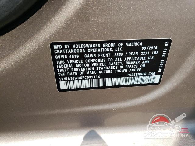 1VWAS7A3XFC083134 2015 VOLKSWAGEN PASSAT photo no. 12