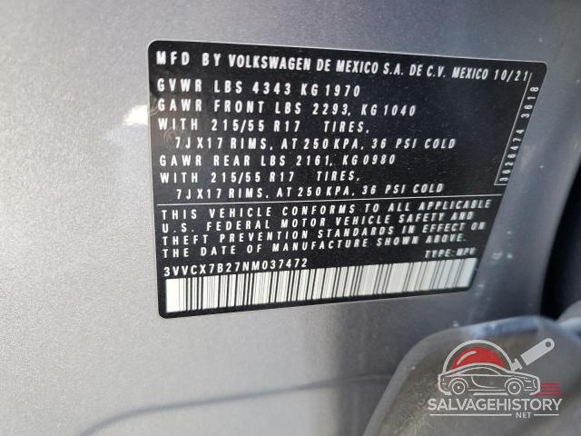 3VVCX7B27NM037472 2022 VOLKSWAGEN TAOS S photo no. 13