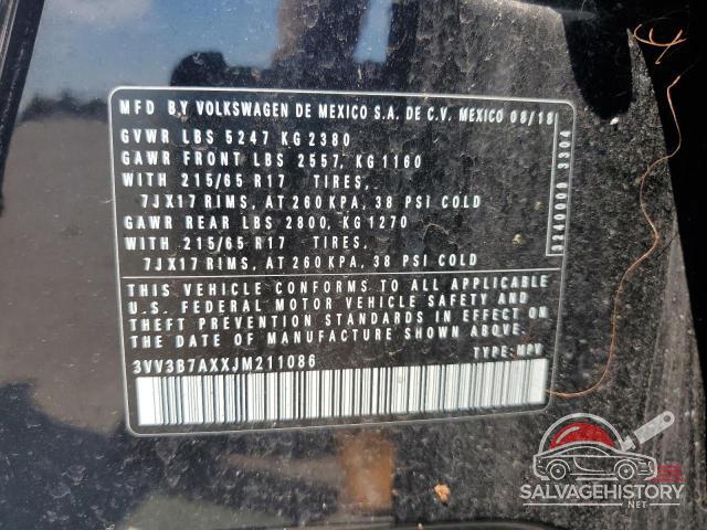 3VV3B7AXXJM211086 2018 VOLKSWAGEN TIGUAN photo no. 14