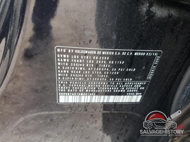 3VV3B7AX1KM091843 2019 VOLKSWAGEN TIGUAN photo no. 13