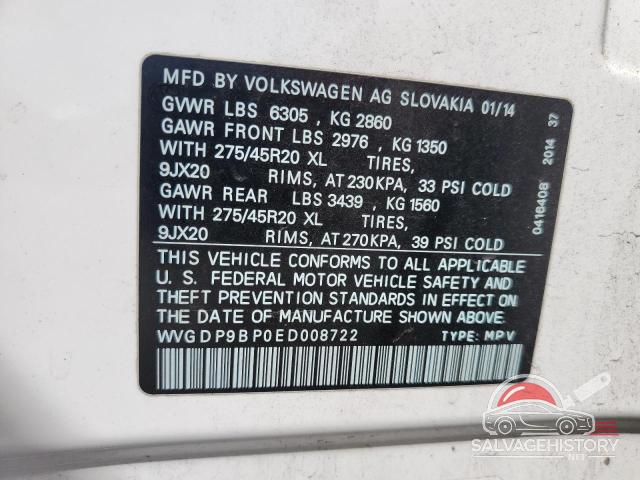 WVGDP9BP0ED008722 2014 VOLKSWAGEN TOUAREG TD photo no. 14