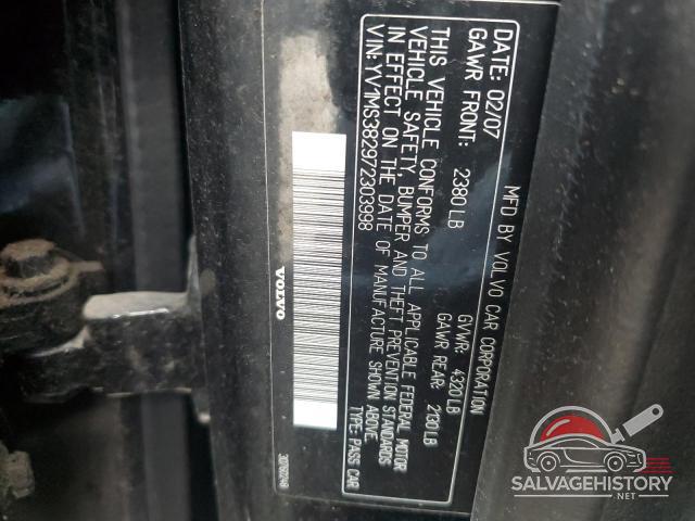 YV1MS382972303998 2007 VOLVO S40 photo no. 12