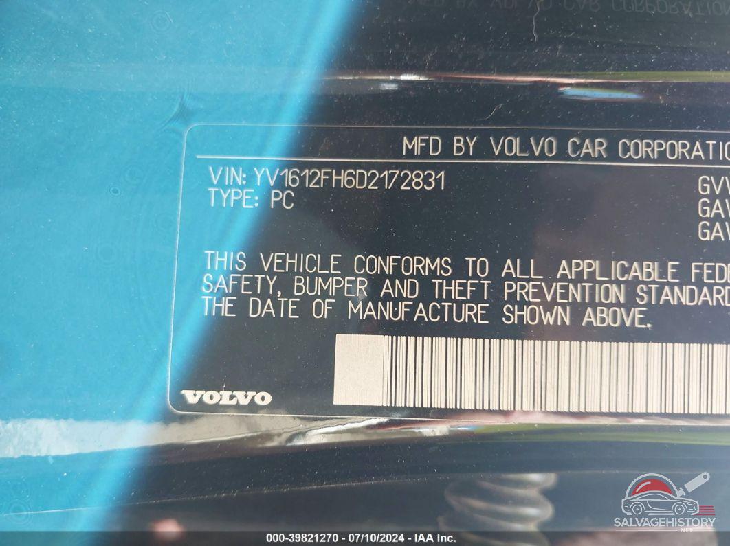 YV1612FH6D2172831 2013 VOLVO S60 photo no. 9