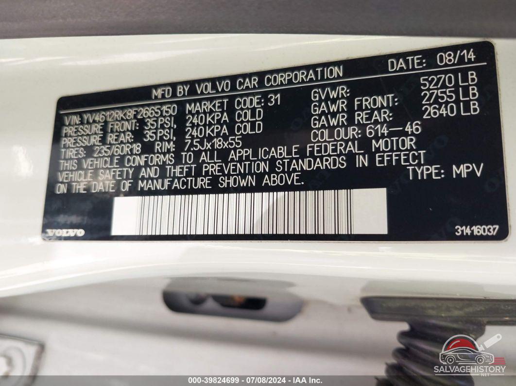 YV4612RK8F2665150 2015 VOLVO XC60 photo no. 9