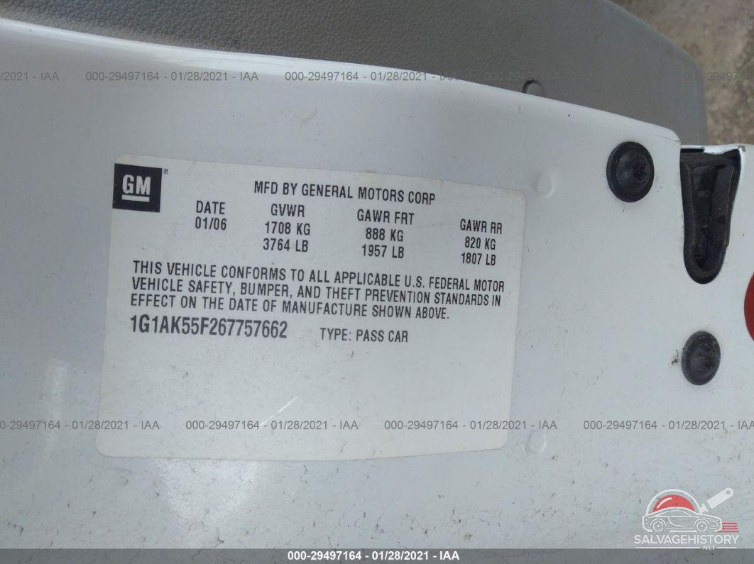 1G1AK55F267757662 2006 CHEVROLET COBALT photo no. 9