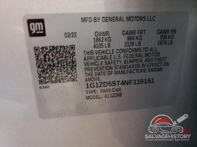 1G1ZD5ST4NF119151 2022 CHEVROLET MALIBU photo no. 12