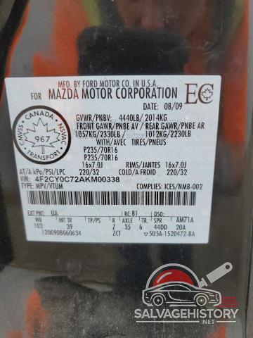 4F2CY0C72AKM00338 2010 MAZDA TRIBUTE photo no. 13